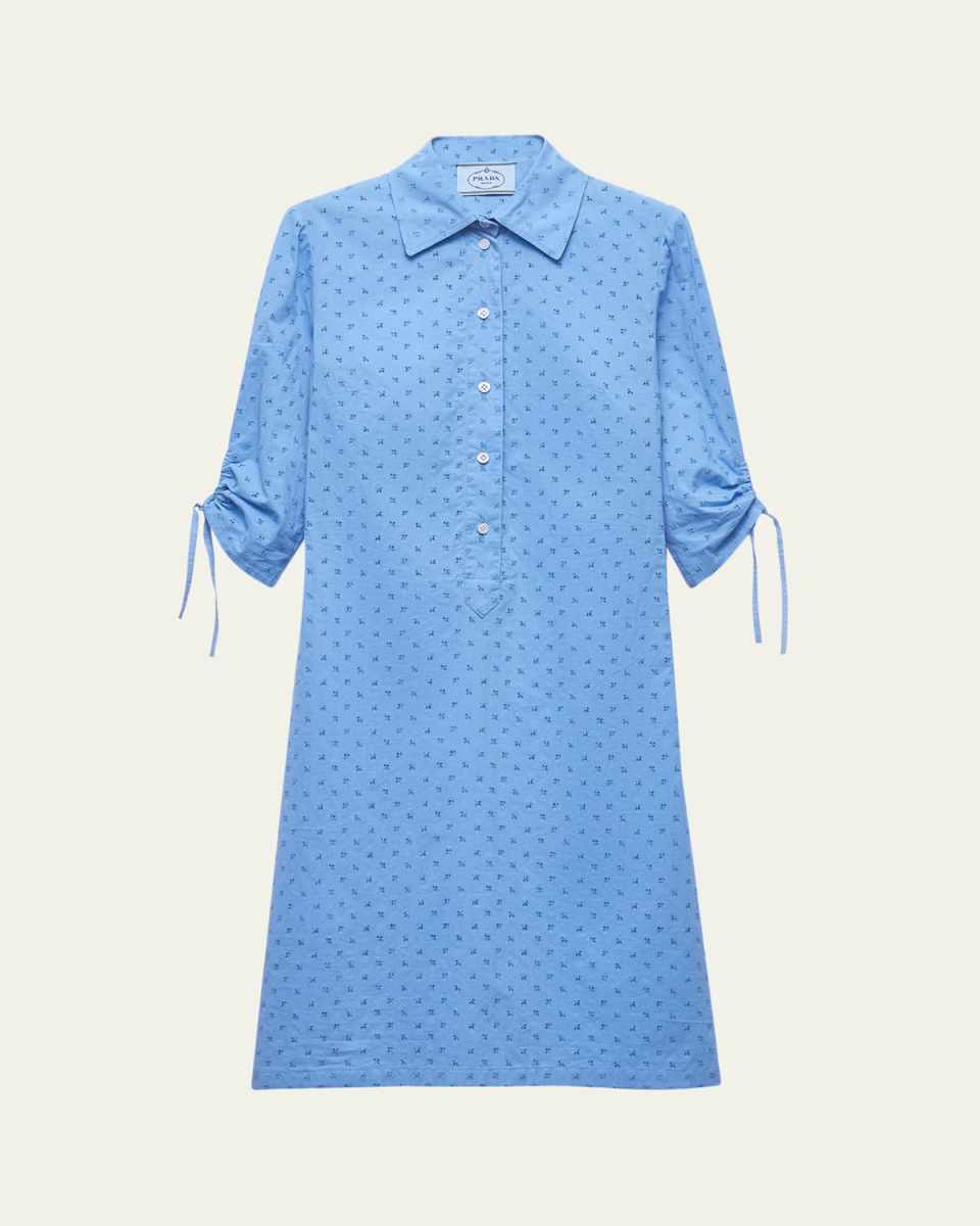 Sangallo Floral 3/4-Sleeve Day Shirtdress